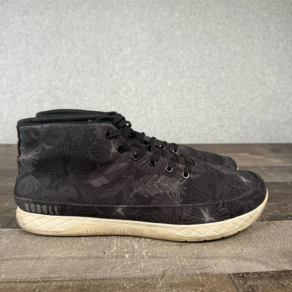 Nobull Mens 13 Womens 14.5 Unisex Mid Canvas Oasis Trainer Sneakers Shoes Black